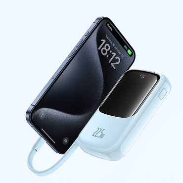 Power Bank 10000mAh Qpow Pro + 22.5W USB-C - Azul