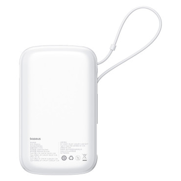Power Bank 10000mAh QPOW PRO + 22.5W USB-C - Weiß