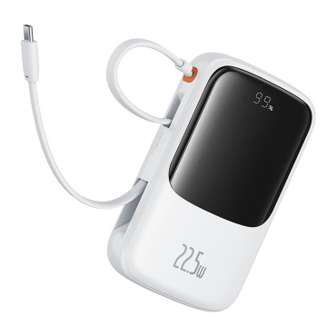 Power Bank 10000mAh QPOW PRO + 22.5W USB-C - Weiß