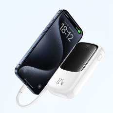 Τράπεζα ισχύος 10000mAh QPOW PRO + 22.5W USB-C - Λευκό
