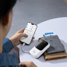Power Bank 10000mAh Qpow Pro + 22.5W USB-C - Blanco