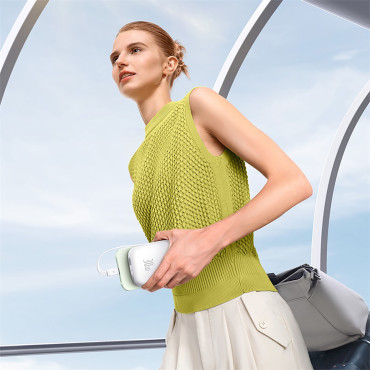 Power Bank 10000mAh qpow 2 30W met ingebouwde USB-C-kabels - wit