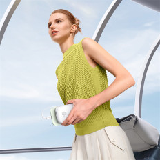 Τράπεζα ισχύος 10000mAh QPOW 2 30W με ενσωματωμένα καλώδια USB-C - Λευκό