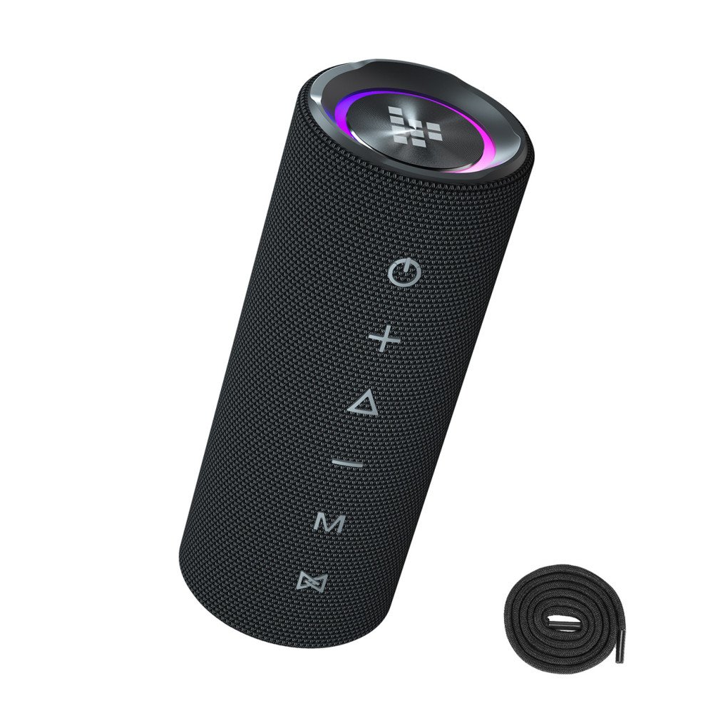 Bluetooth Mirtune C2 Prenosni zvočnik + USB-C AUX kabli - črna