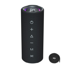 Bluetooth Miltune C2 kannettava kaiutin + USB-C AUX -kaapelit - musta
