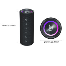 Bluetooth Mirtune C2 Prenosni zvočnik + USB-C AUX kabli - črna