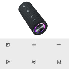 Bluetooth Mirtune C2 Portable Lautsprecher + USB-C AUX-Kabel - Schwarz