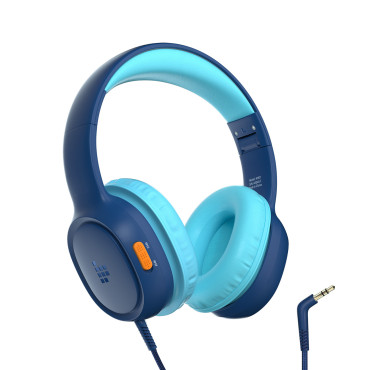 Wired Headphones KH01 för barn Säker med volymkontroll - Blå