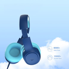 Wired Headphones KH01 för barn Säker med volymkontroll - Blå