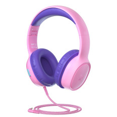 Wired Headphones KH01 för barn Säker med volymkontroll - Rosa