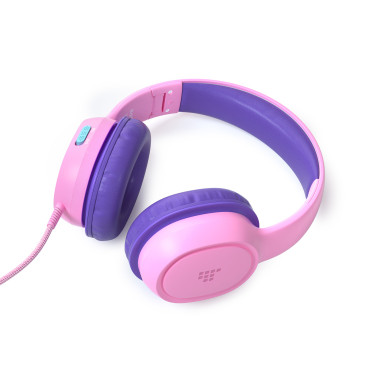 Cuffie cablate KH01 per bambini sicure con controllo del volume - rosa