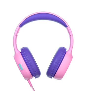 Casques câblés KH01 pour les enfants en sécurité avec contrôle de volume - rose