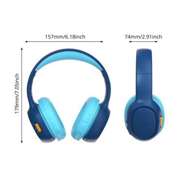 Brezžične slušalke KH02 Bluetooth za otroke, ki se varna s krmiljenjem glasnosti - modra