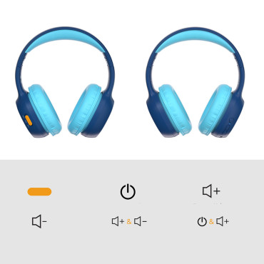 Brezžične slušalke KH02 Bluetooth za otroke, ki se varna s krmiljenjem glasnosti - modra