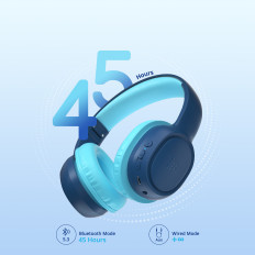 Brezžične slušalke KH02 Bluetooth za otroke, ki se varna s krmiljenjem glasnosti - modra