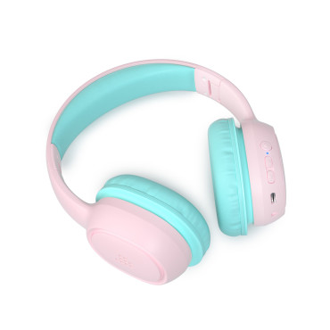 Trådlösa hörlurar KH02 Bluetooth för barn Säker med volymkontroll - Rosa