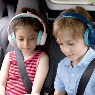 Bezdrôtové slúchadlá KH02 Bluetooth pre deti v bezpečí s ovládaním hlasitosti - ružová