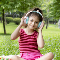 Auriculares inalámbricos KH02 Bluetooth para niños seguros con control de volumen - rosa