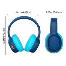 Fones de ouvido sem fio ANC KH03 para crianças seguras com controle de volume - azul