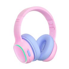 Fones de ouvido sem fio ANC KH03 para crianças seguras com controle de volume - rosa