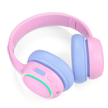 Trådløse hodetelefoner Anc KH03 for barn Safe med volumkontroll - rosa