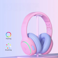 Trådløse hodetelefoner Anc KH03 for barn Safe med volumkontroll - rosa