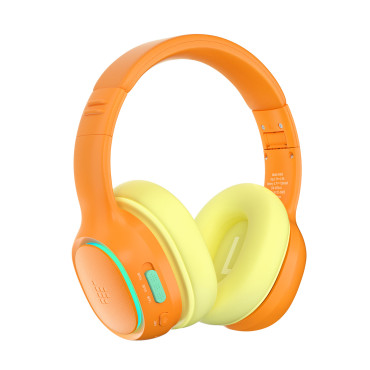 Fones de ouvido sem fio ANC KH03 para crianças seguras com controle de volume - laranja