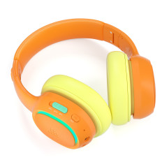 Fones de ouvido sem fio ANC KH03 para crianças seguras com controle de volume - laranja