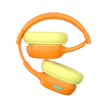 Fones de ouvido sem fio ANC KH03 para crianças seguras com controle de volume - laranja