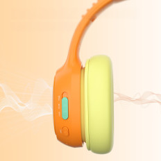 Fones de ouvido sem fio ANC KH03 para crianças seguras com controle de volume - laranja