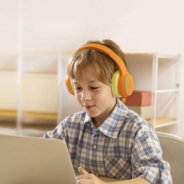 Casques sans fil ANC KH03 pour enfants en toute sécurité avec contrôle de volume - Orange