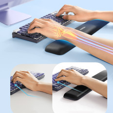 Ergonominen aluslevy ranteen ranteille, joissa on muoto muisti - musta