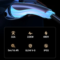 Kabel CCS2 kabel za polnjenje električnega avtomobila 480V 32A 22KW 5m - črna