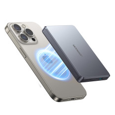 PowerBank Pro 10000mAh magnētiskā ultrathenic PD 20W USB-C zibens - pelēks
