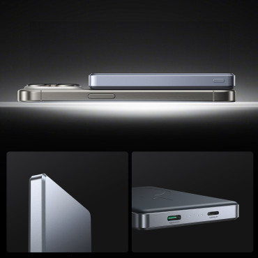 PowerBank Pro 10000mAh magnētiskā ultrathenic PD 20W USB-C zibens - pelēks