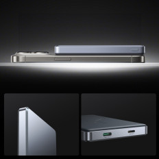 PowerBank Pro 10000mAh Μαγνητικό Υπερναθανικό PD 20W USB-C Lightning - Γκρι