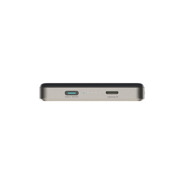 PowerBank Pro 10000mAh Ultrathin Magnético PD 20W USB-C Relâmpago - Titânio