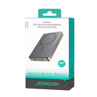 PowerBank Pro 10000mAh Ultrathin Magnético PD 20W USB-C Relâmpago - Titânio
