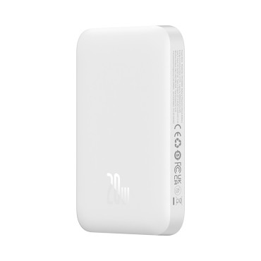 PowerBank 6000mah magnētiskais mini gaisa 20w ar USB-C kabeli - balts