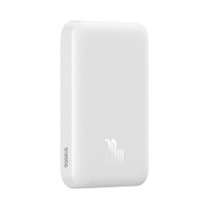PowerBank 6000mAh magnetni mini zrak 20W z USB-C kablom - bela