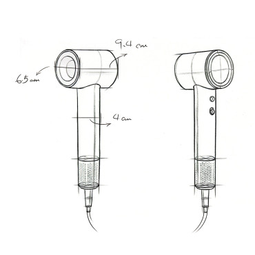Hair dryer with ionization and temperature control H100 - gray