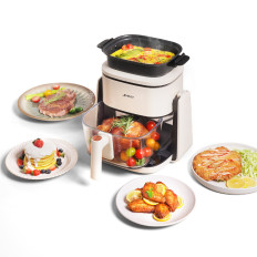 2in1 Fry-Fat Pot og Pan JIMMY AF3 Air Fryer - Beige Black