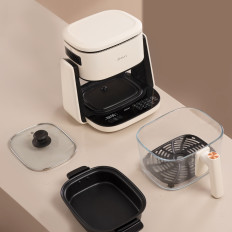 2in 1 fran-fat pot en pan JIMMY AF3 AIR FRYER - Beige Zwart