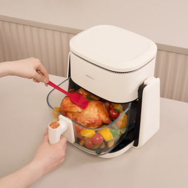 2in1 Fry-Fat Pot og Pan JIMMY AF3 Air Fryer - Beige Black