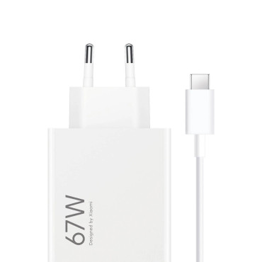 Xiaomi 67W 6.2a USB-um carregador de rede com cabo USB-C - Branco