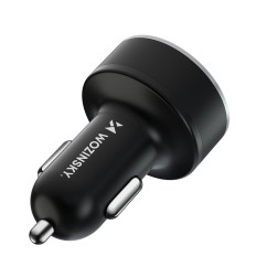 Billaddare med 50W 2xUSB-C-skärm och 2xUSB-A-Svart
