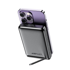 PowerBank 10000mAh magnētiskā indukcija ar PD 20W + kabeļa opciju - melns