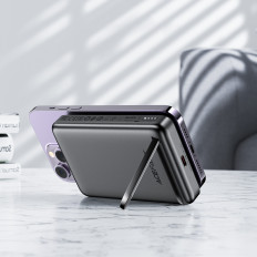 PowerBank 10000mAh magnētiskā indukcija ar PD 20W + kabeļa opciju - melns