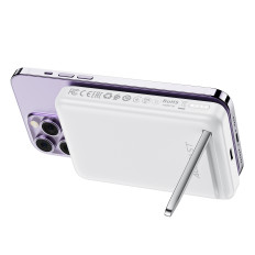 PowerBank 10000MAH Indukčné magnetické magnetické s PD 20W + Kábel - biela