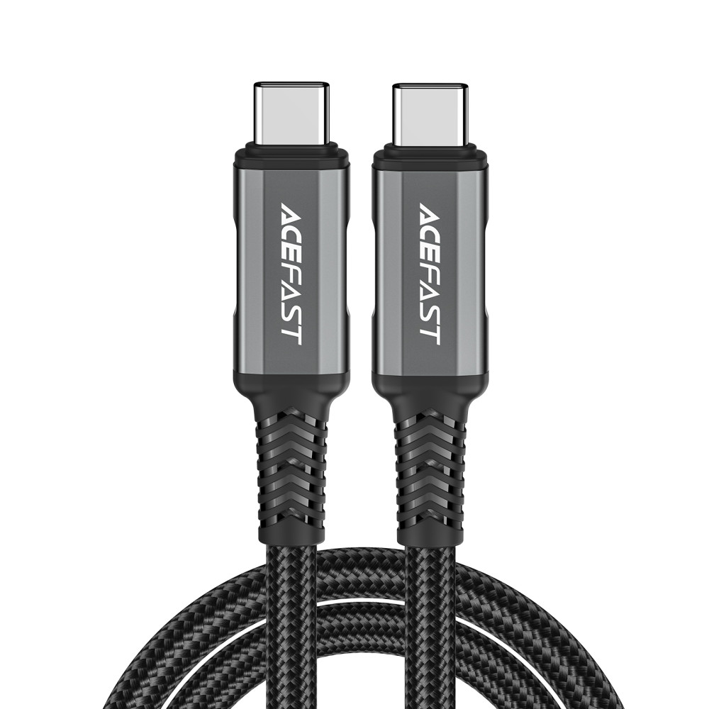 Kabelis USB-C USB4 PD3.1 5A kabelis datu pārraidei un 4K 1m - pelēks-melns